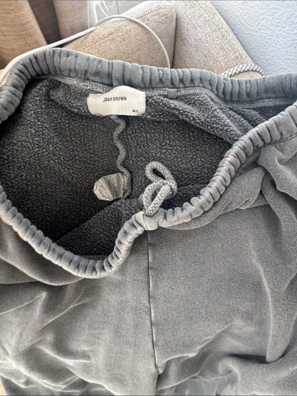Joah Brown Sweatpants M/L Faded Blue Gray - Picture 3 of 4